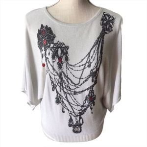 Shimmery Silver Lurex Pullover by Joseph A.